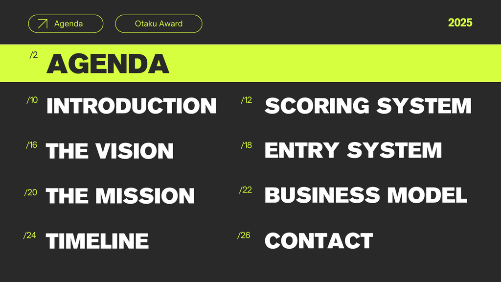 OTAKU AWARD 2026 COMPETITION