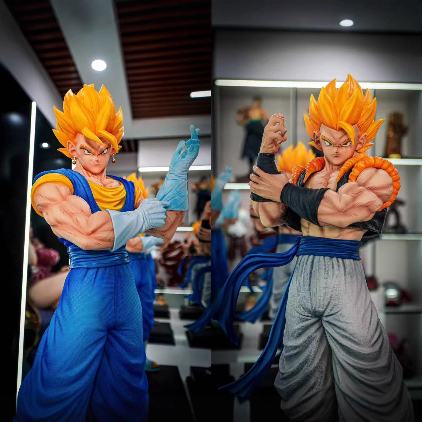 JT Statue Dragon Ball Double Kings Gogeta Vegito Saiyan Fist Pose Anime Model Figure Ornament