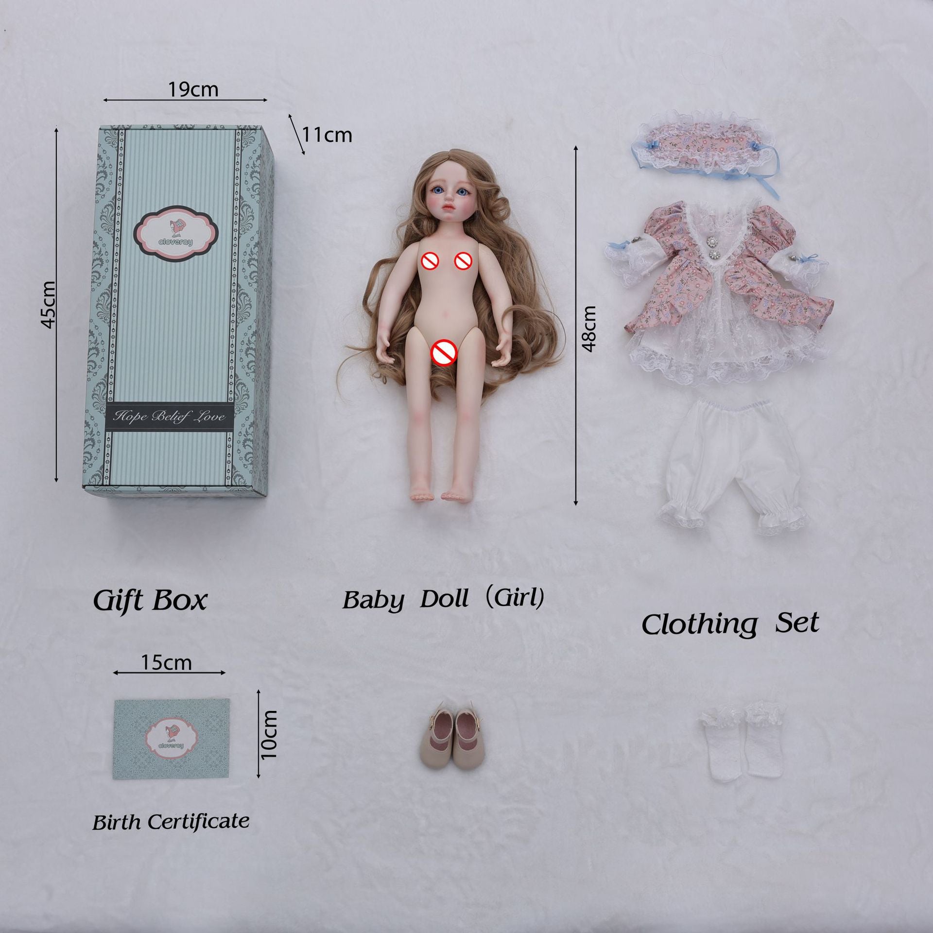 45cm Cross-border American Girl Dress-up Doll Toy Figure Cute Collectible Ornament Trendy Gift
