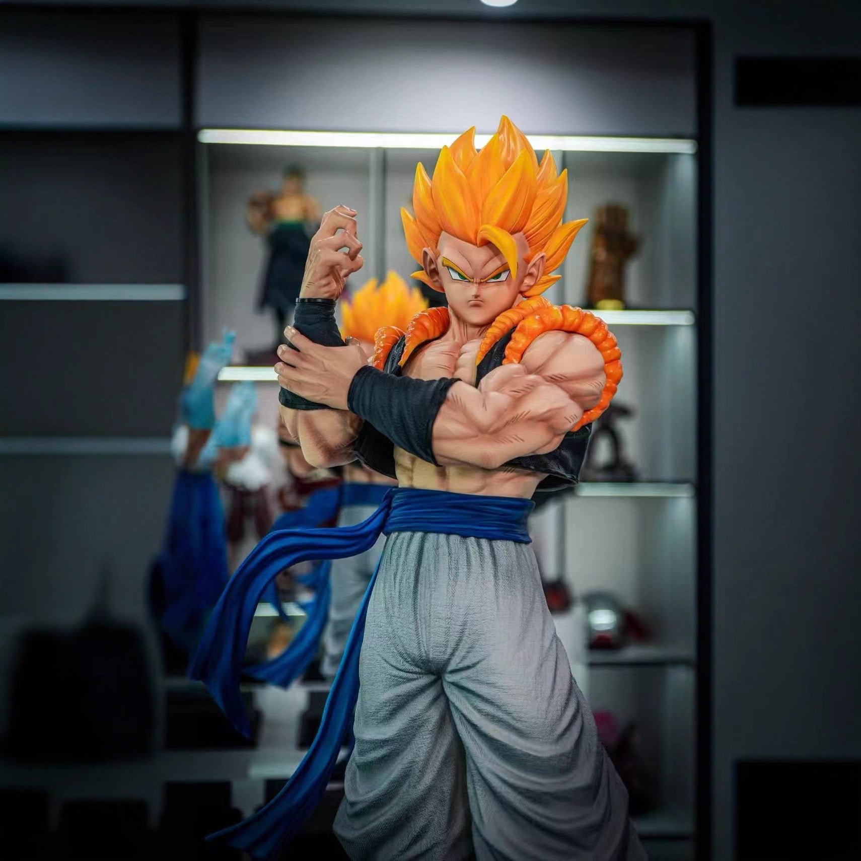 JT Statue Dragon Ball Double Kings Gogeta Vegito Saiyan Fist Pose Anime Model Figure Ornament