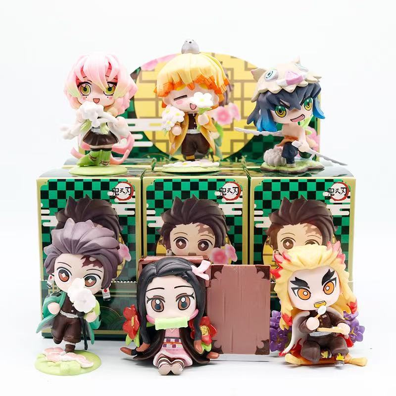 Kimetsu no Yaiba Birth Flower Series Tanjiro Nezuko Anime Figure Trendy Toy Gift Doll/Ornament